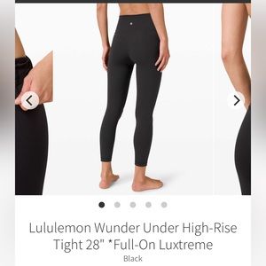 Lululemon Wunder Under High-Rise Tight 28" Full-On Luxtreme Size 8 Black